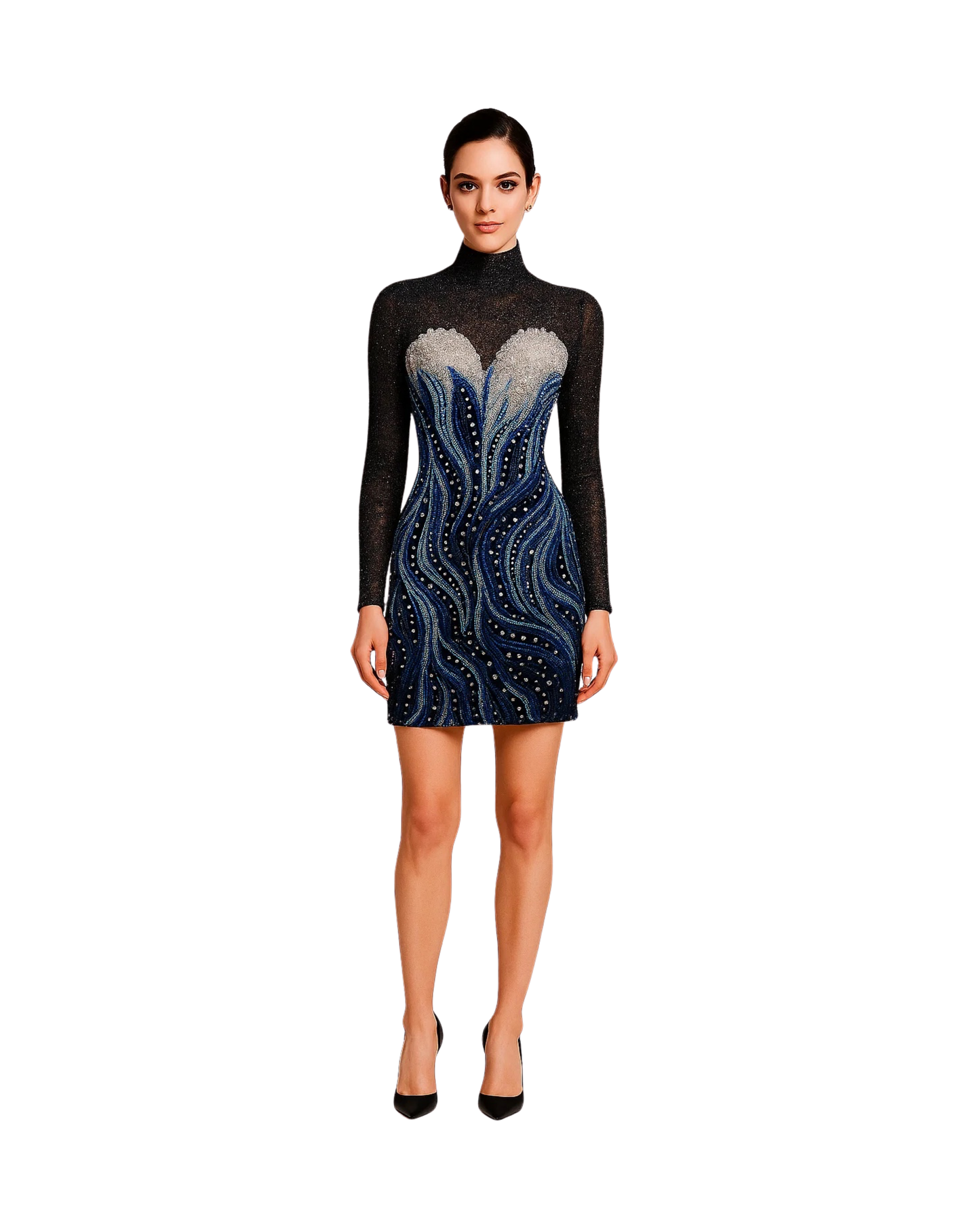 Blue Dynasty Flame Gown
