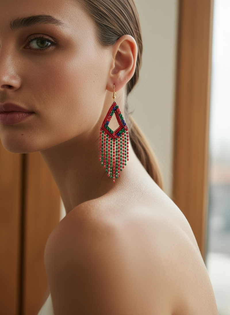 Crimson Drape Earrings