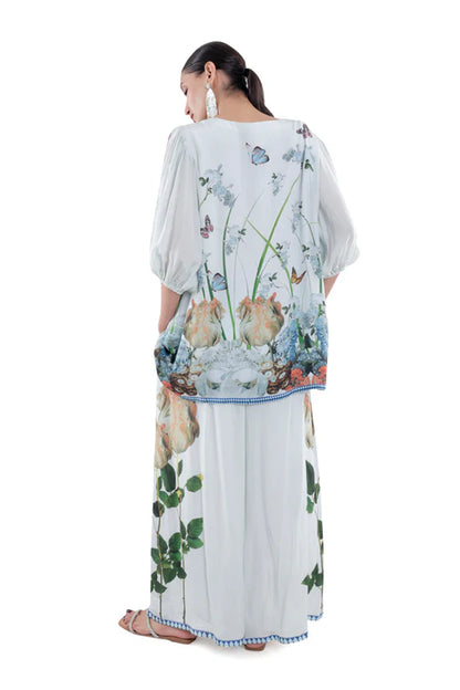 Silk Balloon Sleeve Co-ord Set