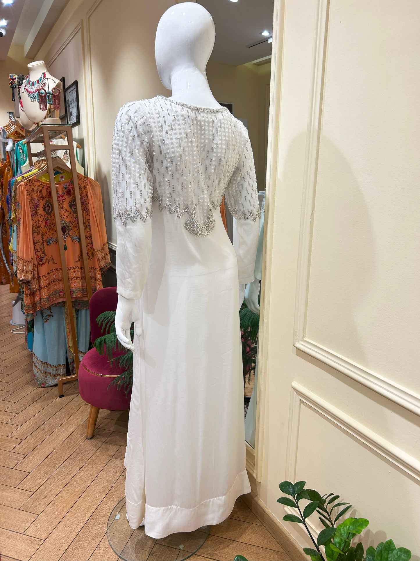 Ethereal Embroidered White Maxi