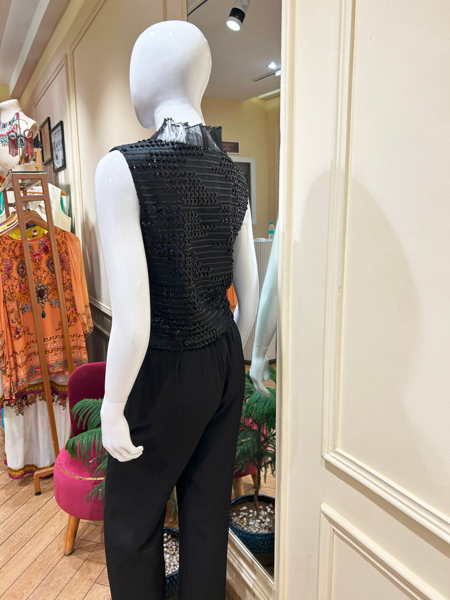 Midnight Embroidered Waistcoat with Trousers