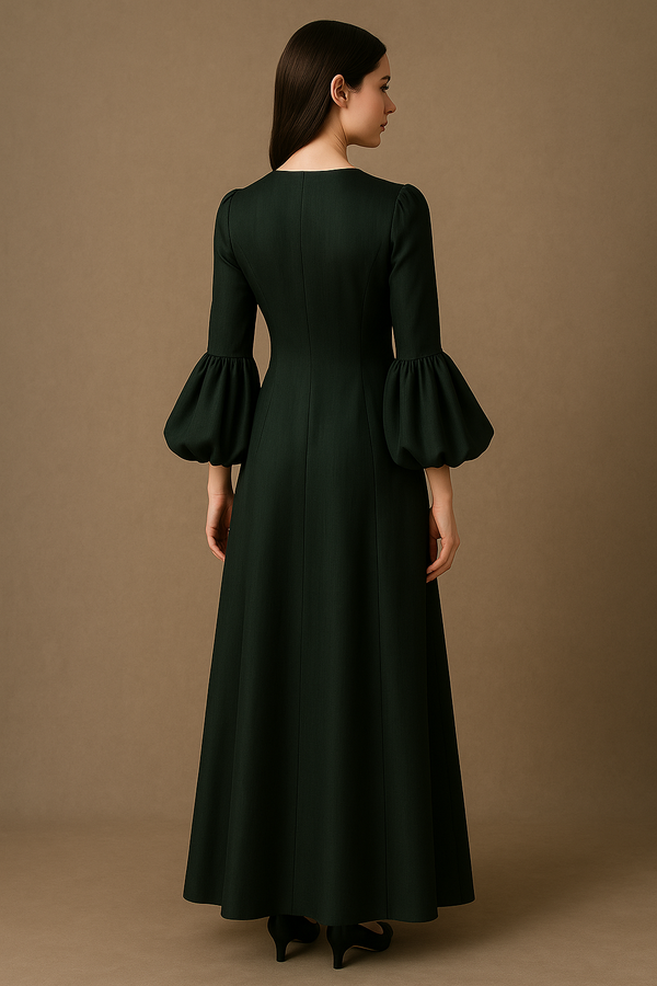 Long Balloon sleeve Dress