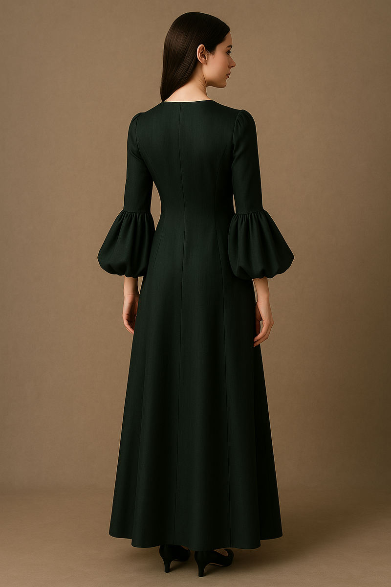 Balloon sleeves long dress