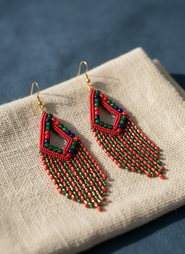 Crimson Drape Earrings