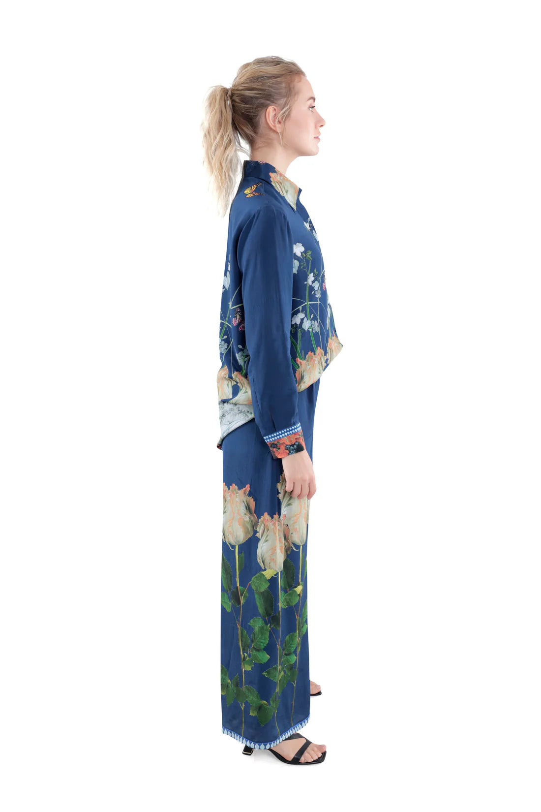 Floral Silk in Sky Blue/M Co-ord Set
