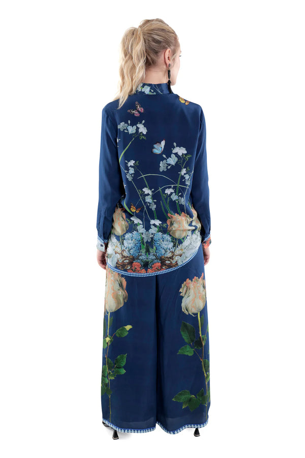 Floral Silk in Sky Blue/M Co-ord Set