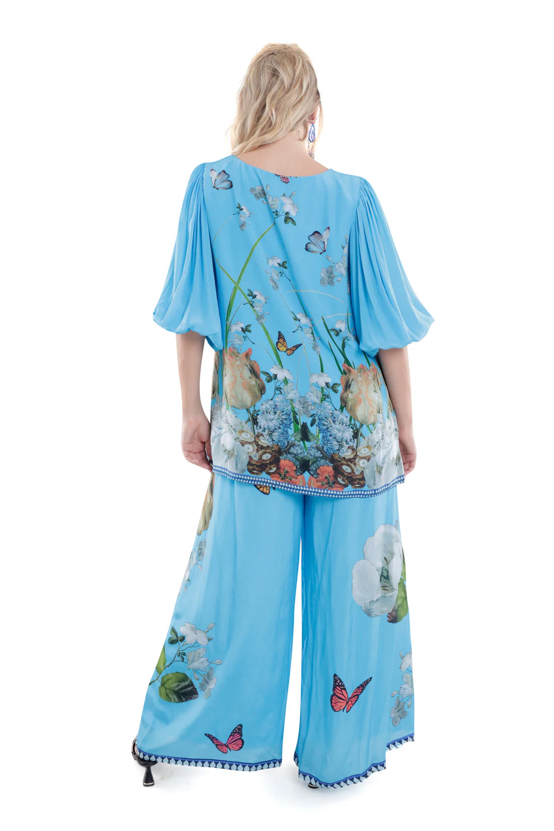 Silk Balloon Sleeve Co-ord Set