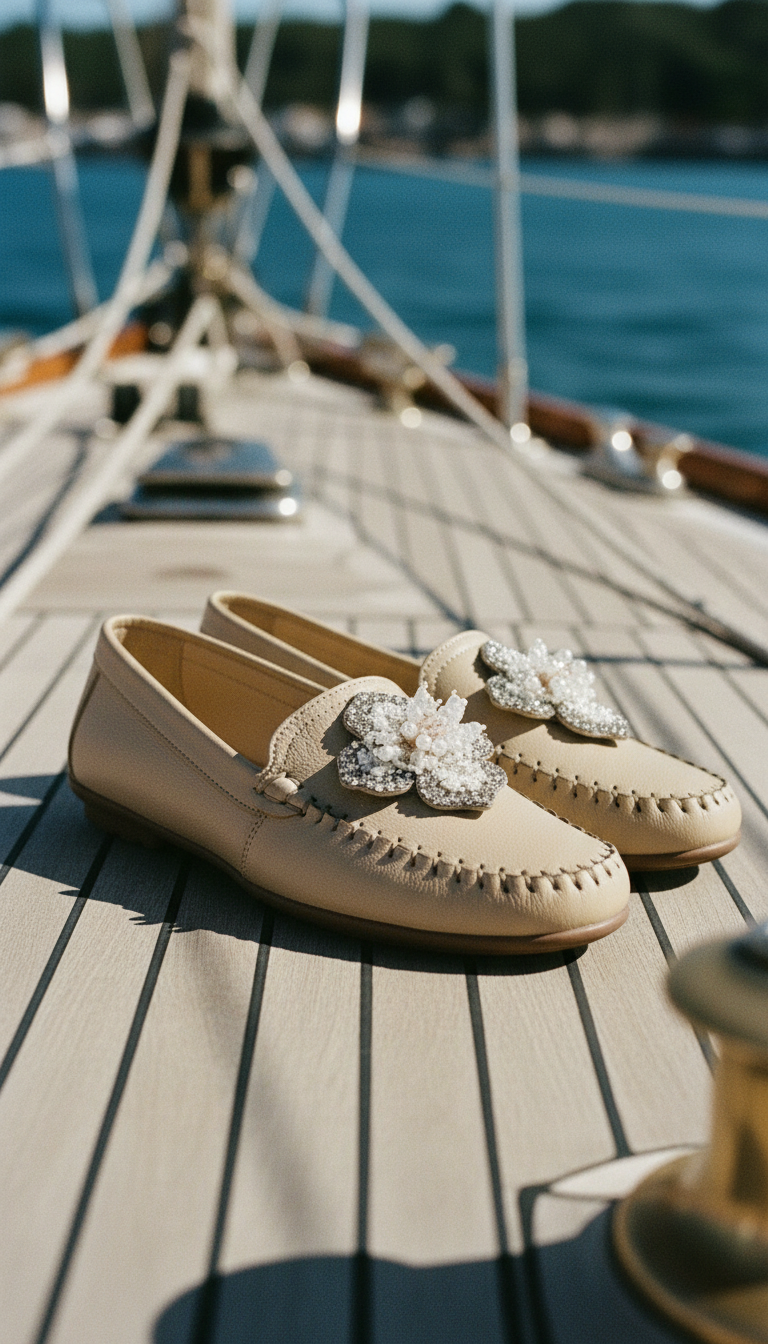 Ivory fish leather shoes