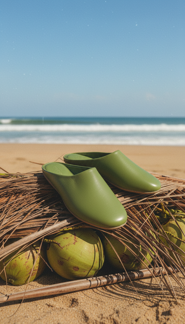 Green Loafers with rubber sole