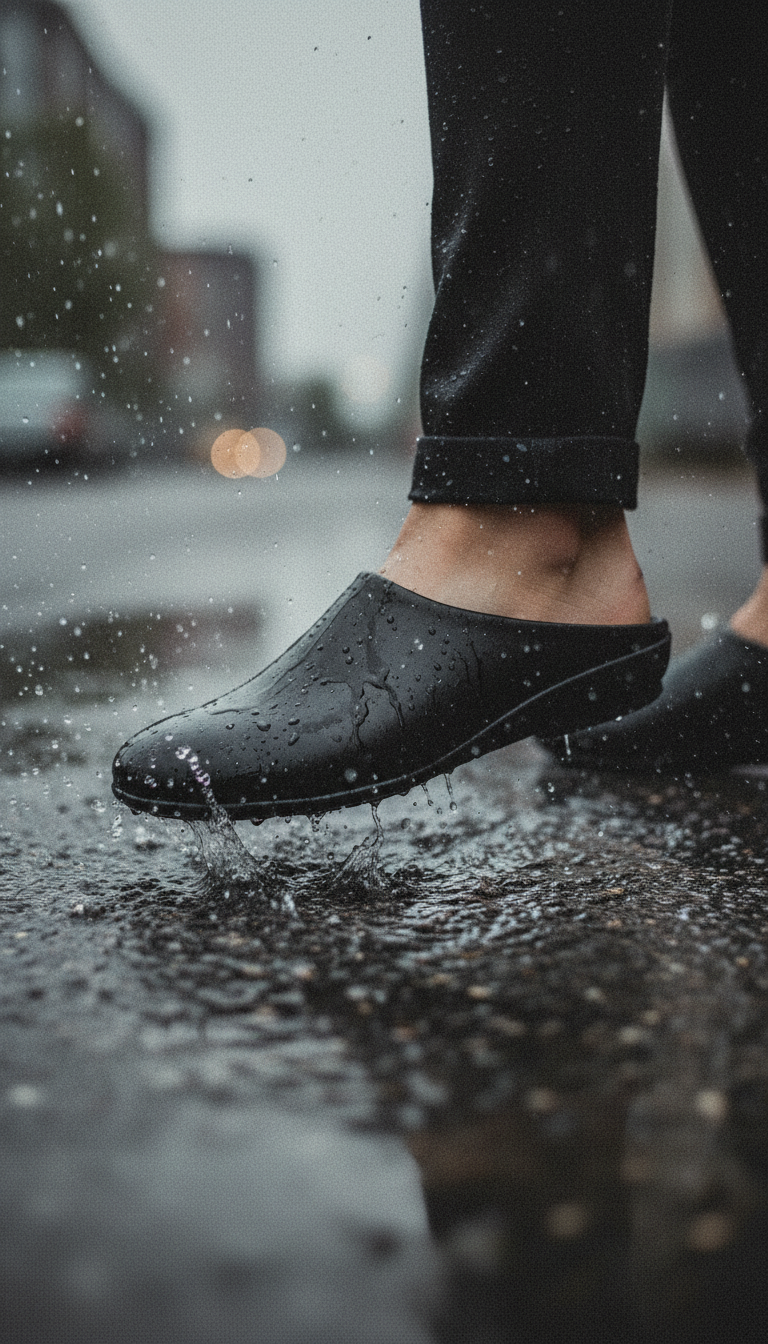 Black Loafers with rubber sole