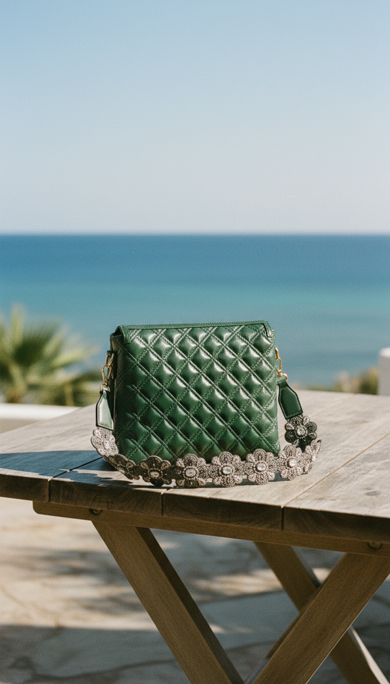 Green Fish Leather Sling Bag