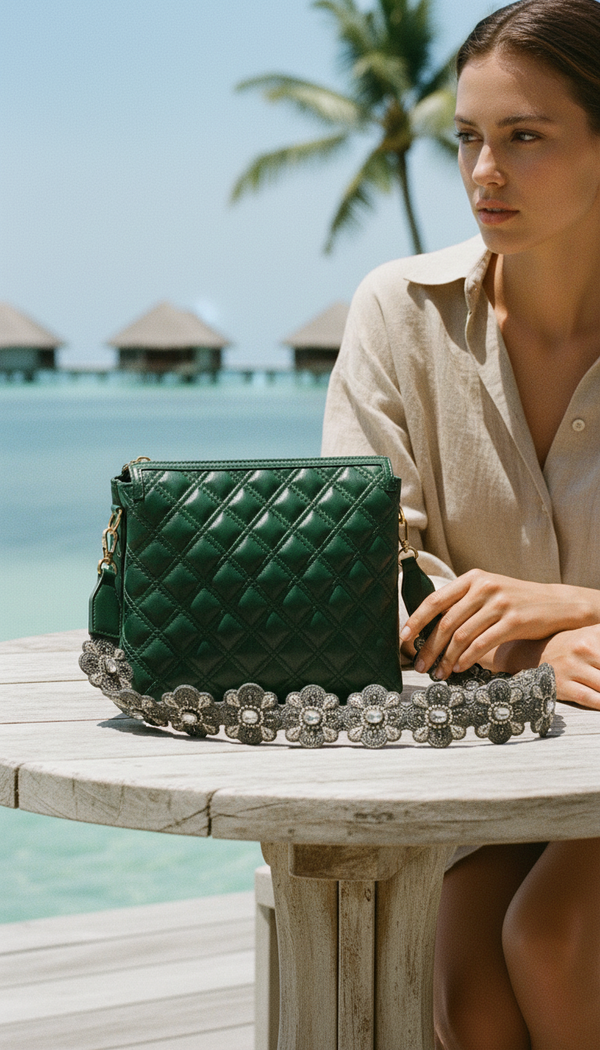 Green Fish Leather Sling Bag