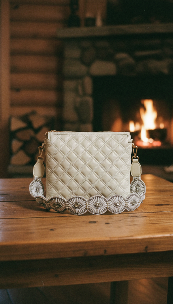 White Fish Leather Sling Bag