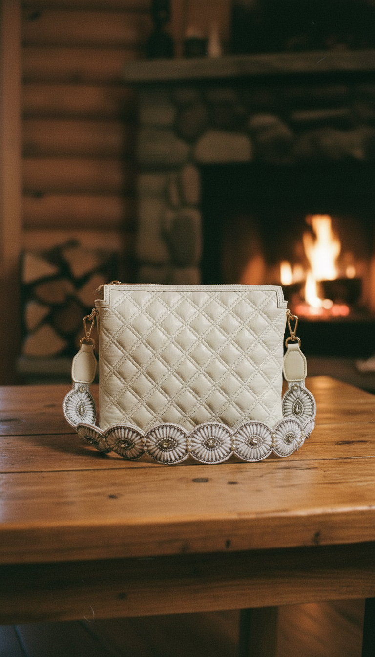 White Fish Leather Sling Bag