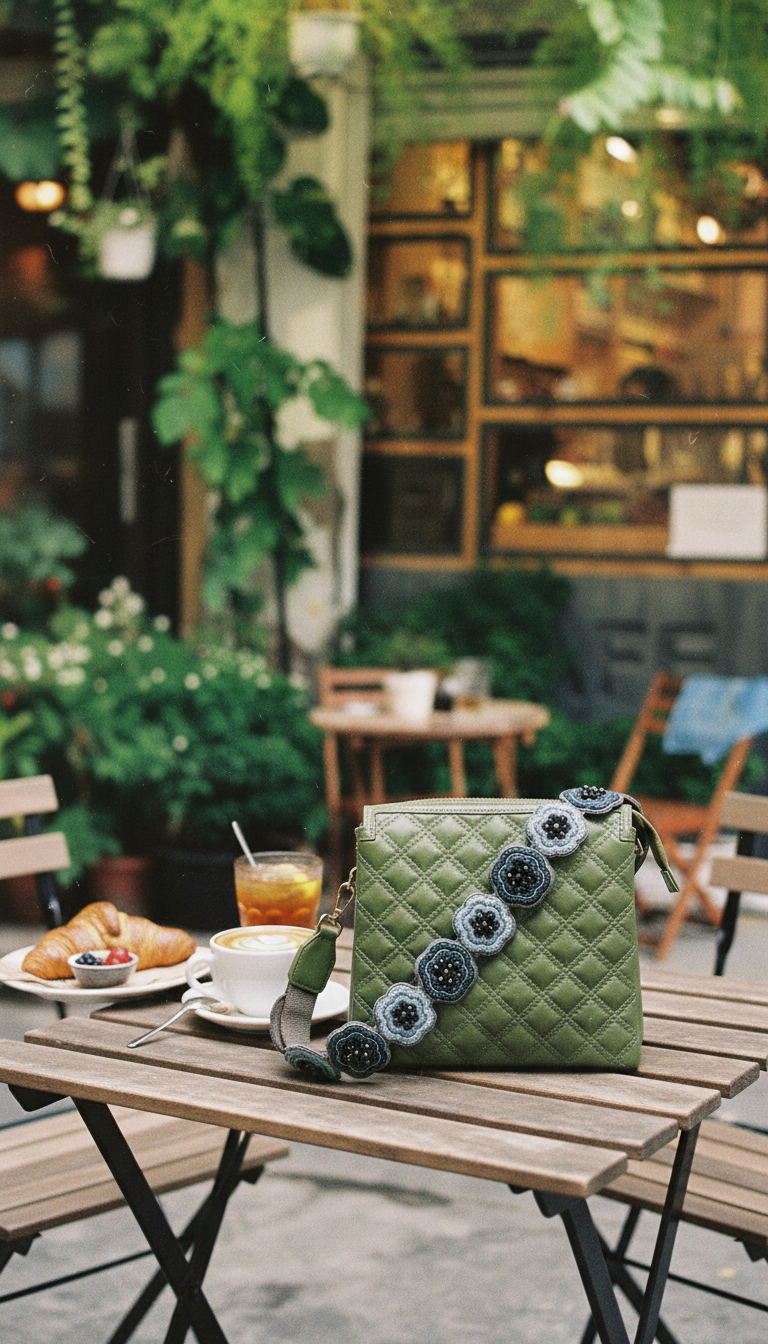 Green Fish Leather Sling Bag