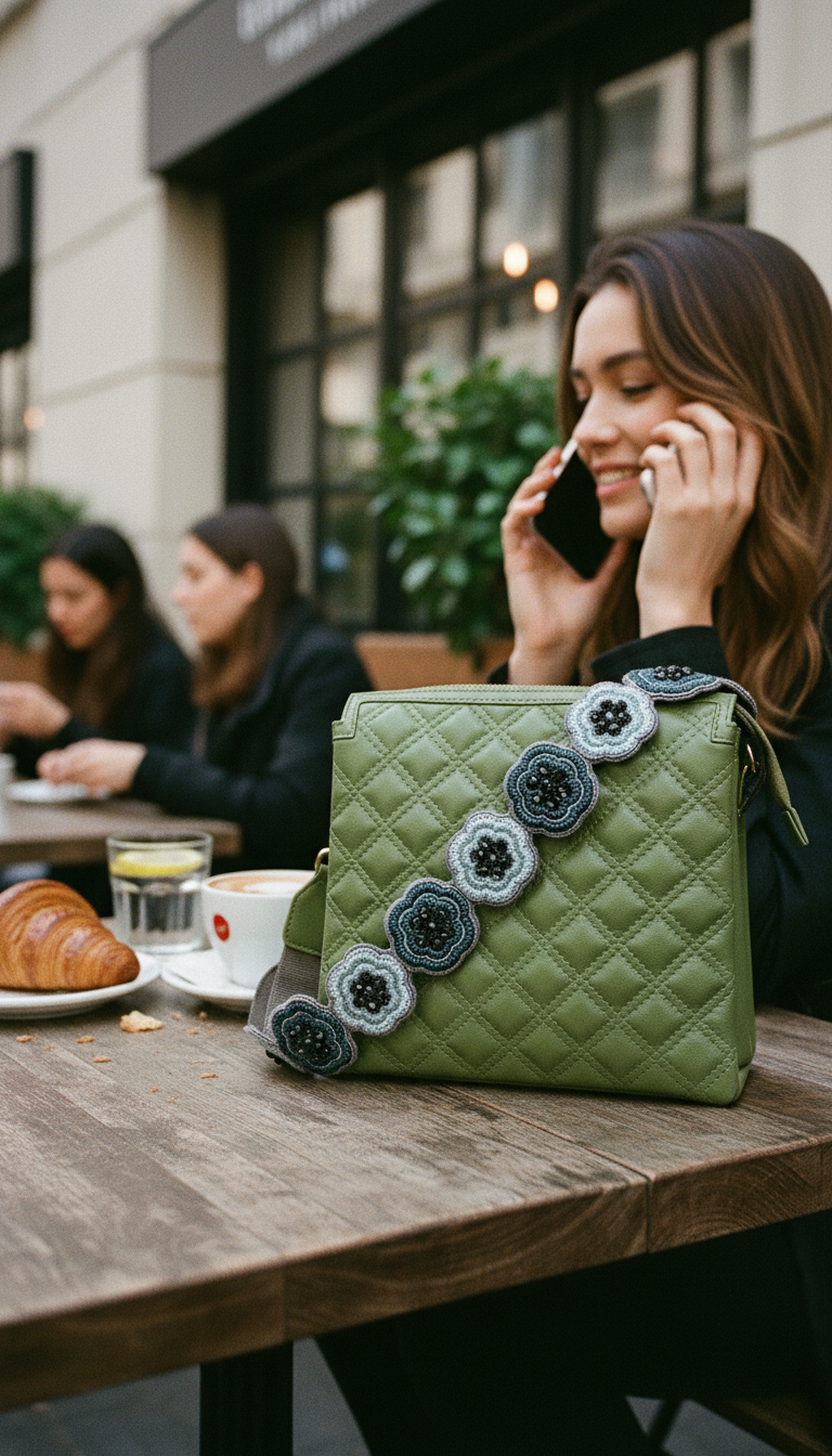 Green Fish Leather Sling Bag