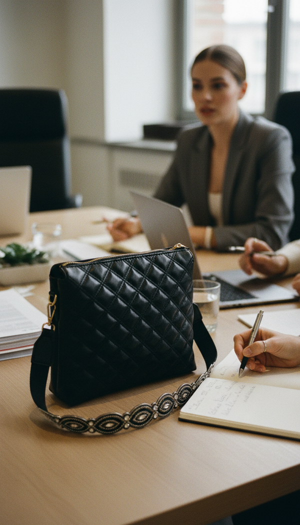 Black Fish Leather Sling Bag