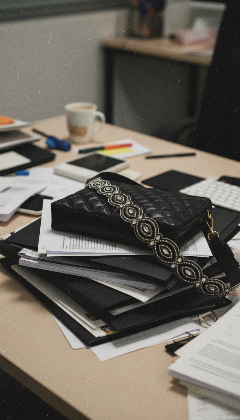 Black Fish Leather Sling Bag