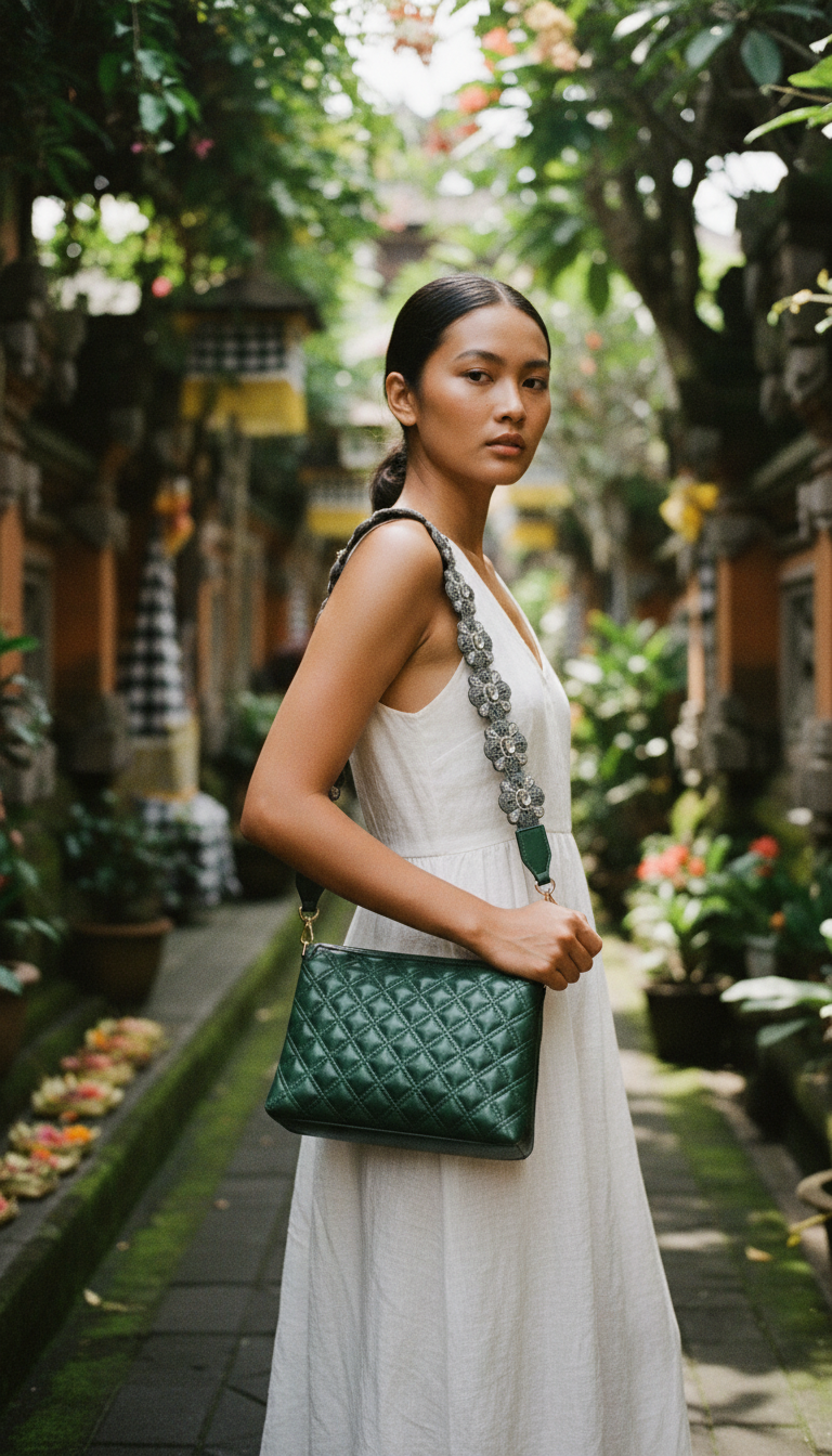 Green Fish Leather Sling Bag