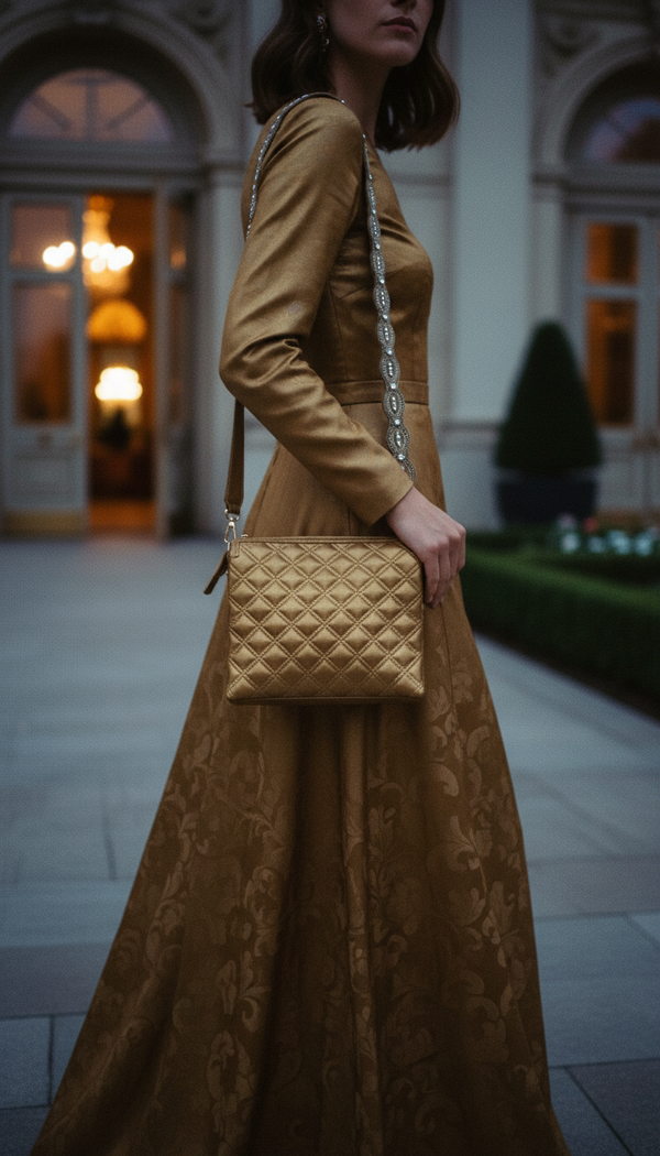 Golden Fish Leather Sling Bag