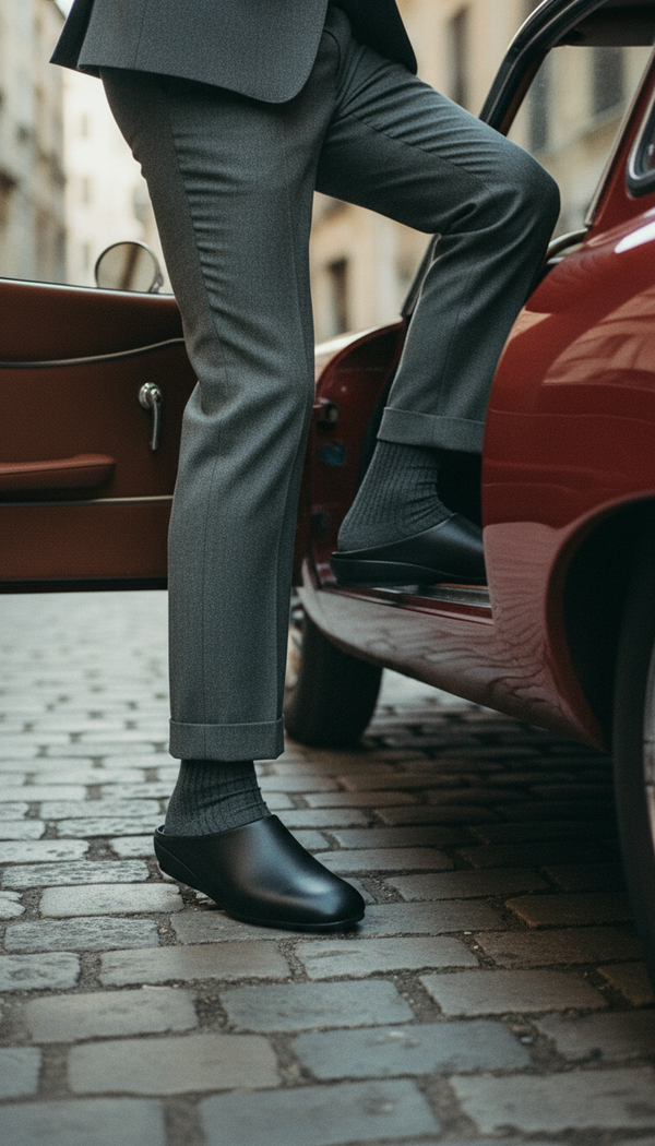 Black Loafers with rubber sole