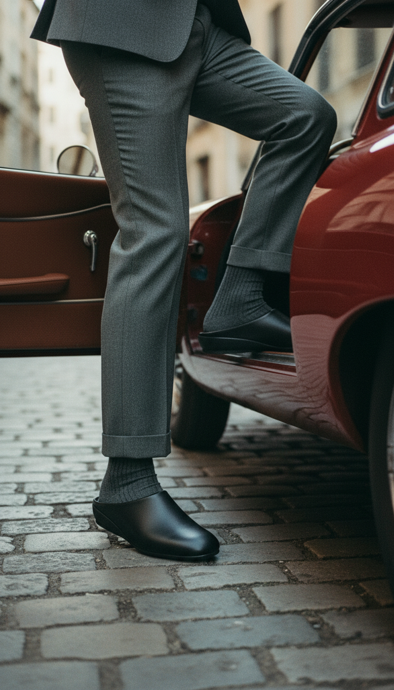 Black Loafers with rubber sole