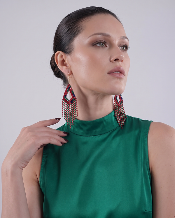 Crimson Drape Earrings