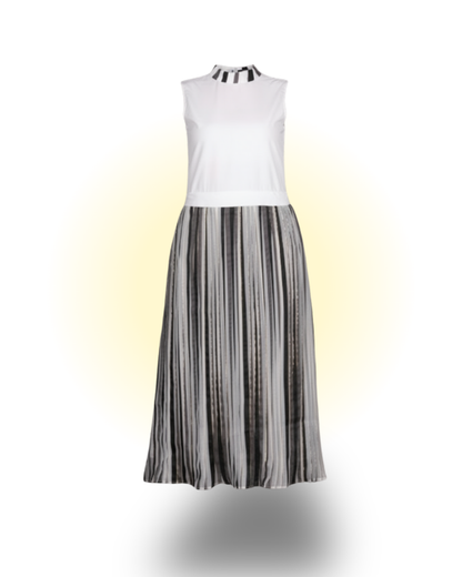 Organza Pleated Midi Dress