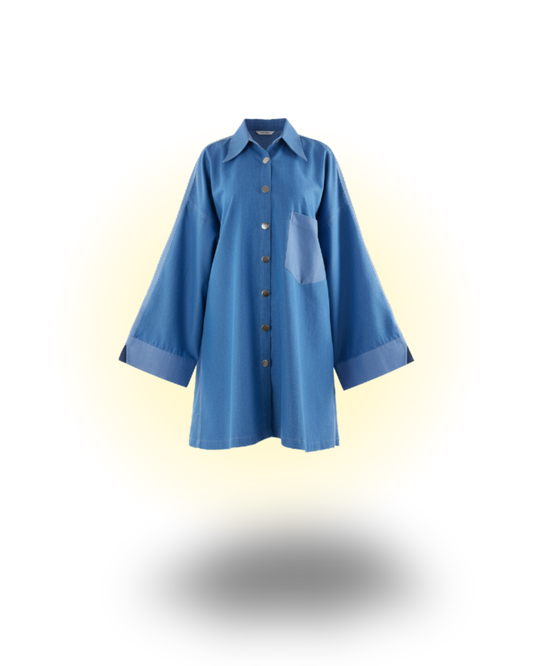 Oversized Denim Shirt Dress