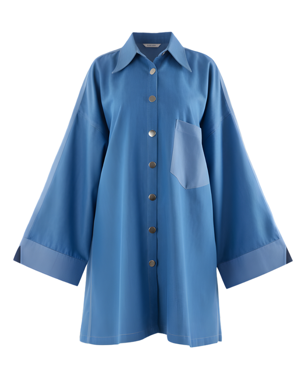 Oversized Denim Shirt Dress