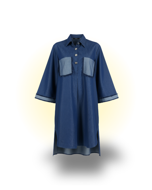 Denim Oversized Midi Shirt Dress