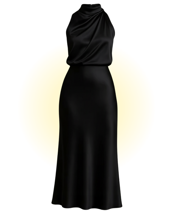 Drape detail Black- top and skirt co-ord set