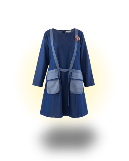 Dress with stylized pockets