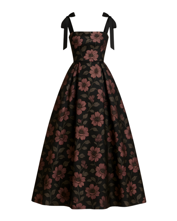 Long corset bodice ,Tie up shoulder dress