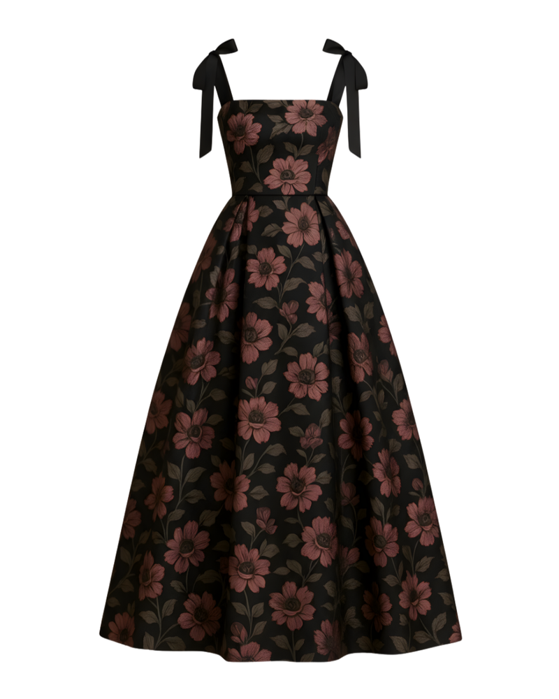 Long corset bodice ,Tie up shoulder dress