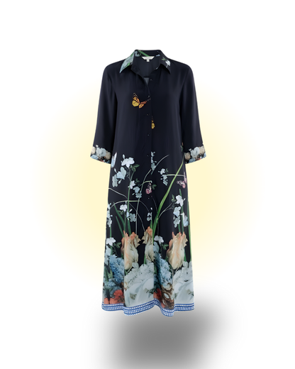 Printed Midi Shirt Dress