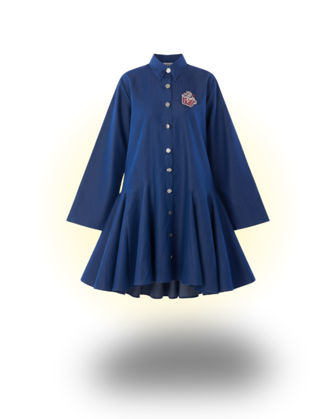 Denim Shirt Dress With Gathers