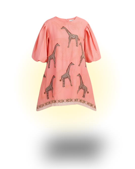 Giraffe Embroidered Dress