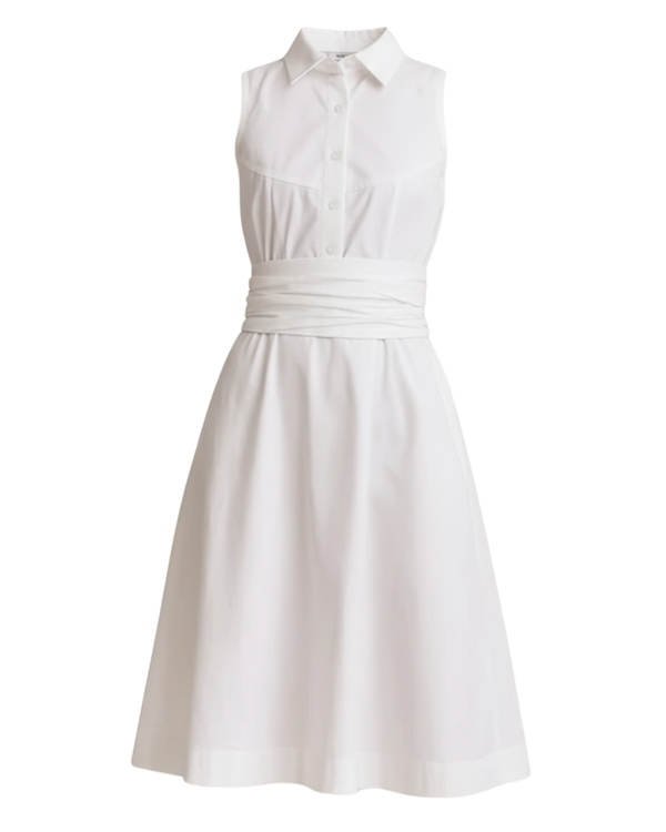 White Dress with Back Tie-Up - Polished minimalism for every occasion