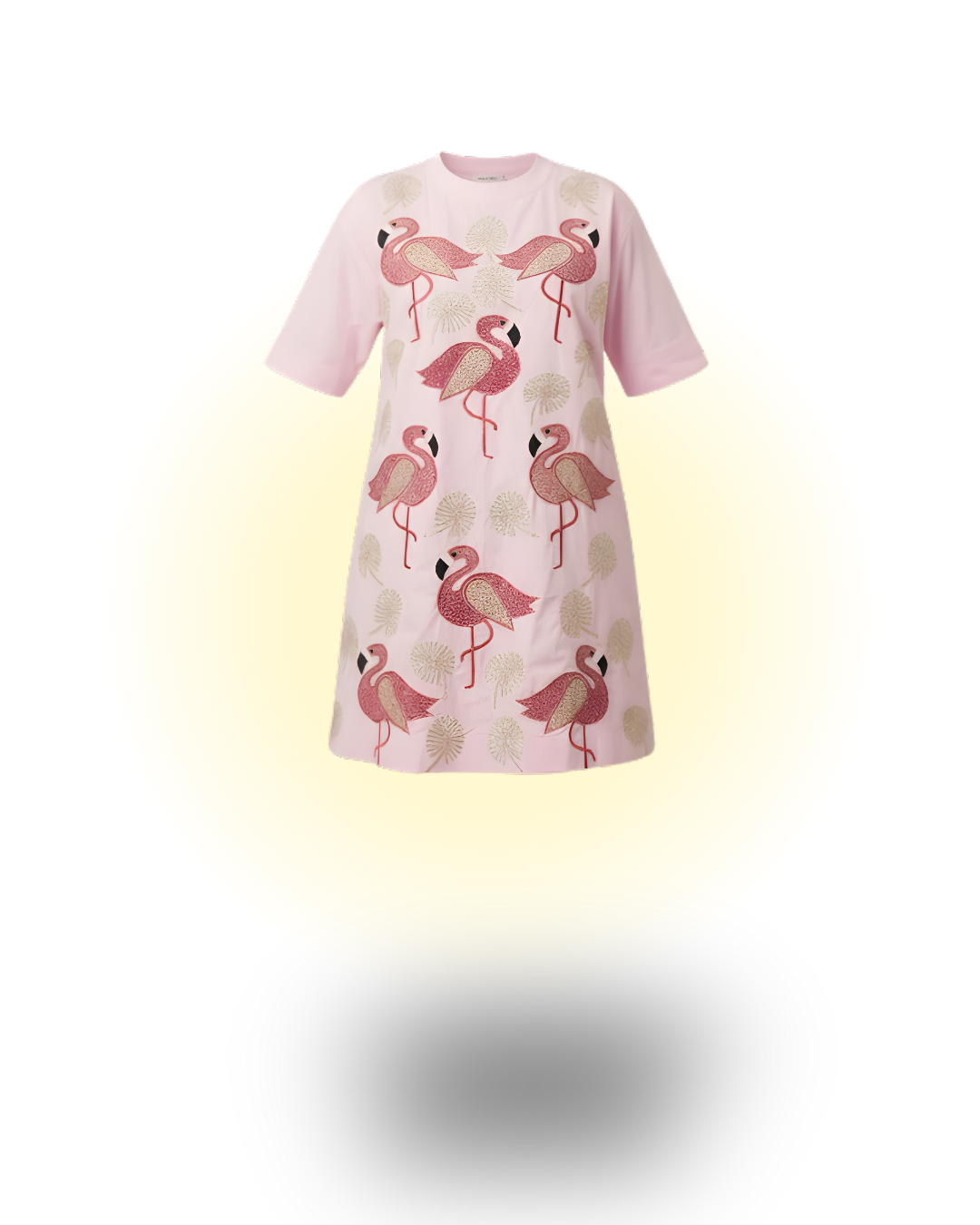 Flamingo Embroidered Dress