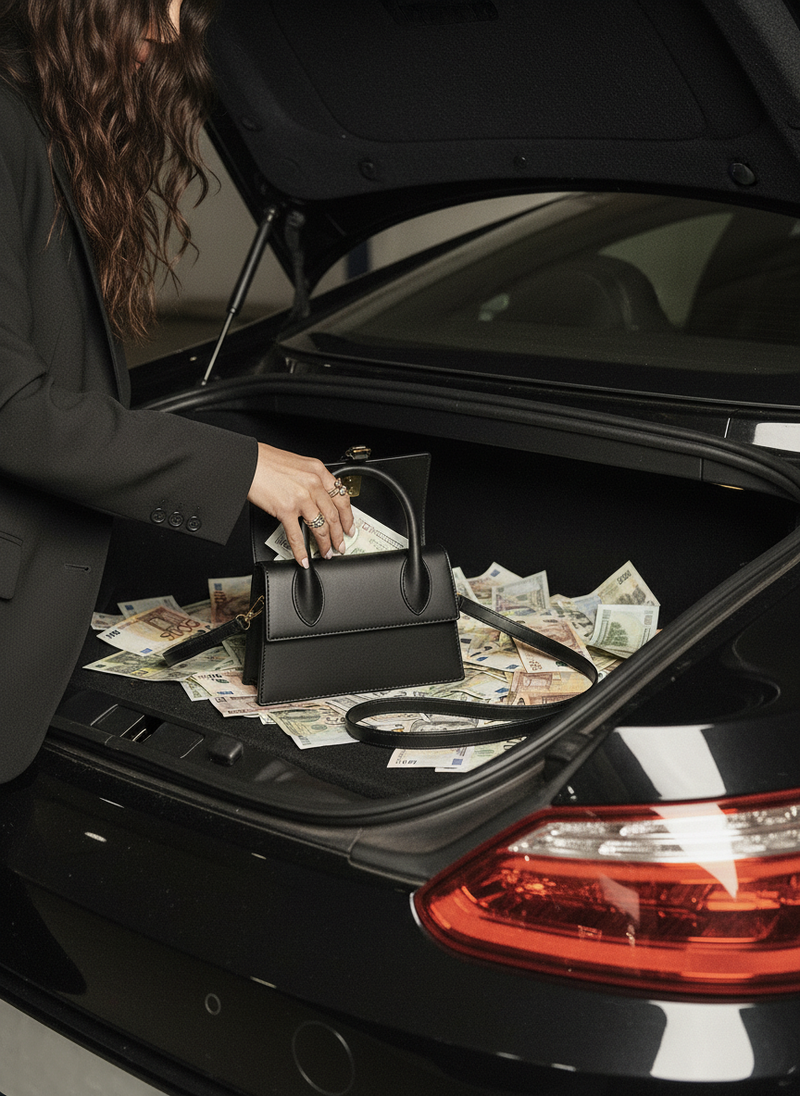 Fish Leather Emma Purse Black/Maroon/White bag