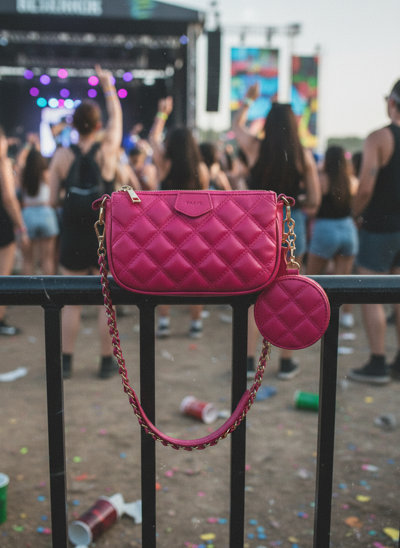 Pink Embroidered Combo Sling Bag
