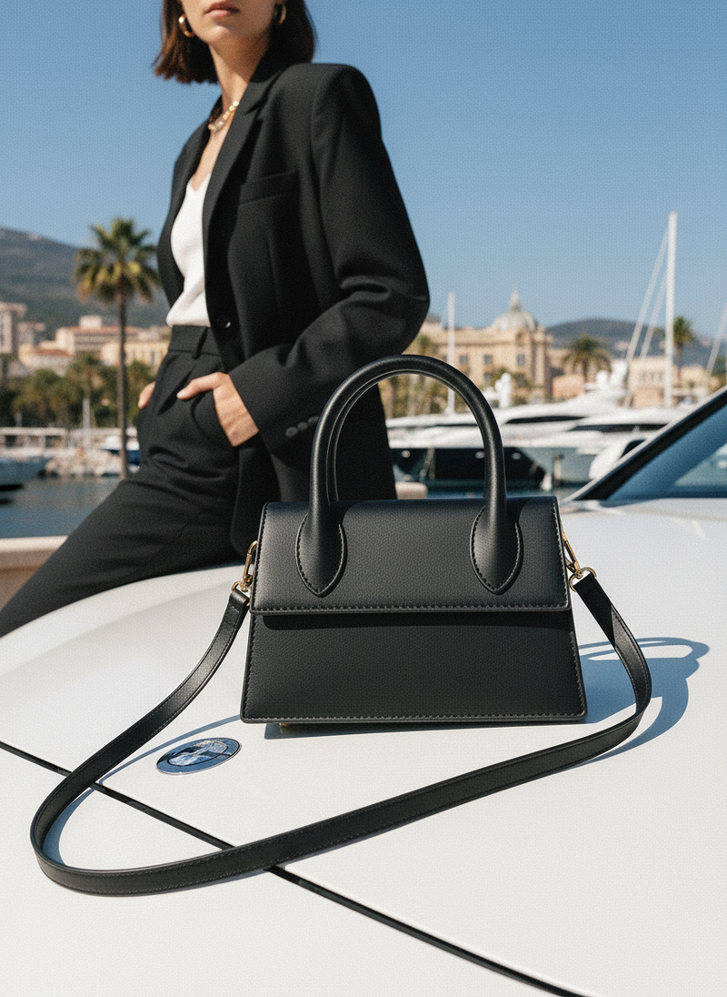 Fish Leather Emma Purse Black/Maroon/White bag