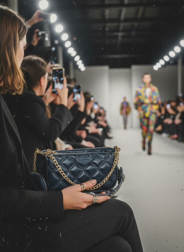 Blue Embroidered Combo Sling Bag