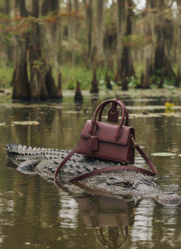 Fish Leather Emma Purse Black/Maroon/White bag