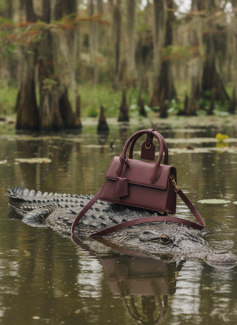 Fish Leather Emma Purse Black/Maroon/White bag