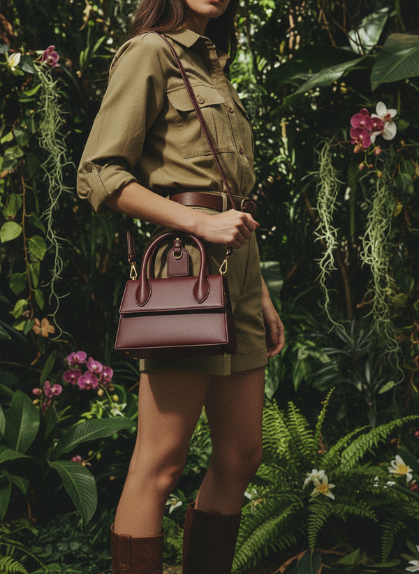 Fish Leather Emma Purse Black/Maroon/White bag