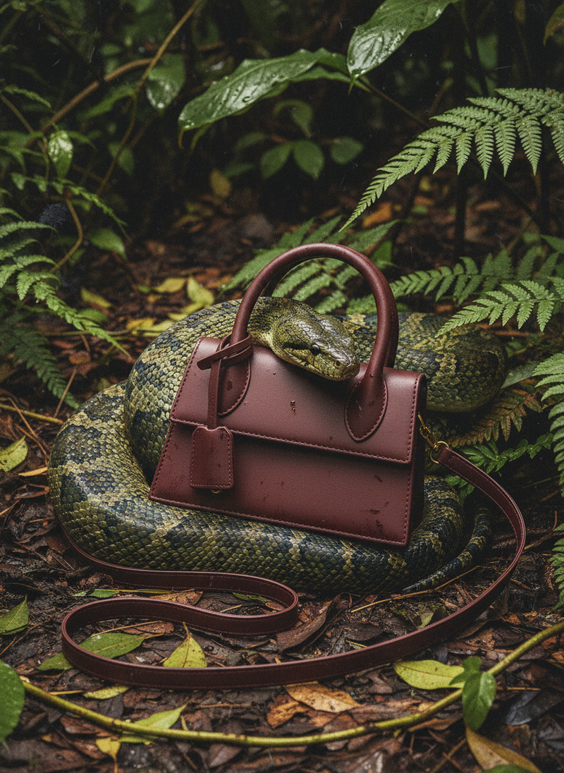 Fish Leather Emma Purse Black/Maroon/White bag